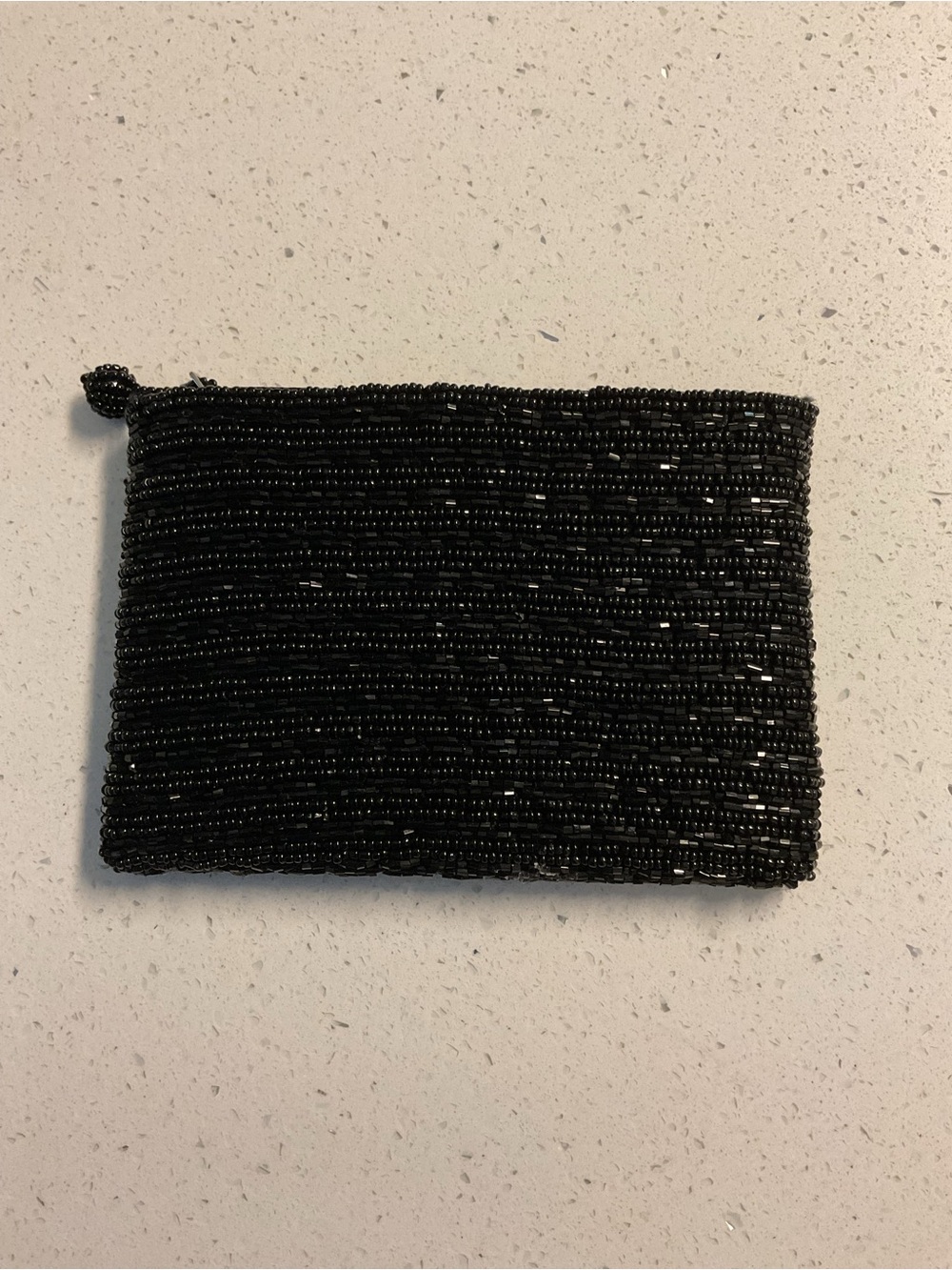 Black Beaded Zip Pouch - Women Bags